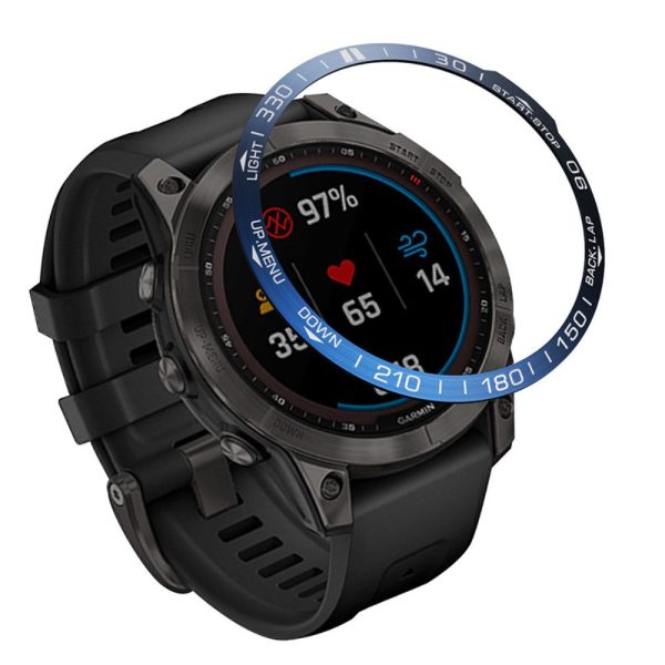 Garmin Fenix 7 sporty scale stainless steel bezel - Blue   White For Sale