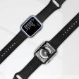 Apple Watch SE 2022 (40mm) dual color electroplating cover with tempered glass - Blue   Silver on Sale