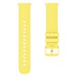 18mm Universal texture pattern silicone strap - Yellow For Cheap