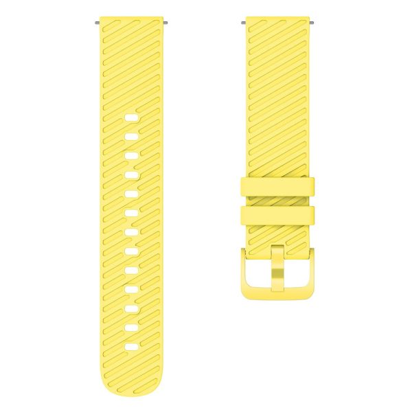 18mm Universal texture pattern silicone strap - Yellow For Cheap