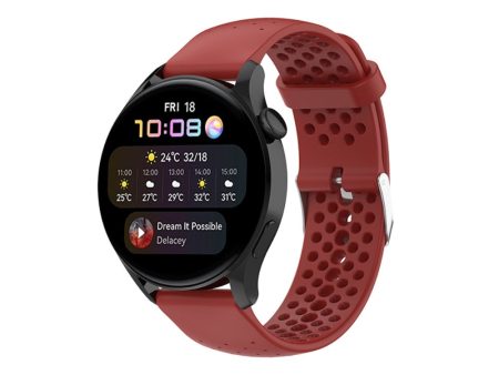 20mm silicone quick release watch strap for Huawei watch - Wine Red Online now