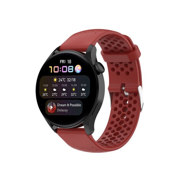 20mm silicone quick release watch strap for Huawei watch - Wine Red Online now