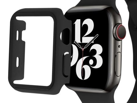 Apple Watch (45mm) silicone watch strap + tempered glass cover - Black Online now