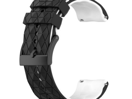 24mm silicone watch strap for Suunto - Black   White Fashion