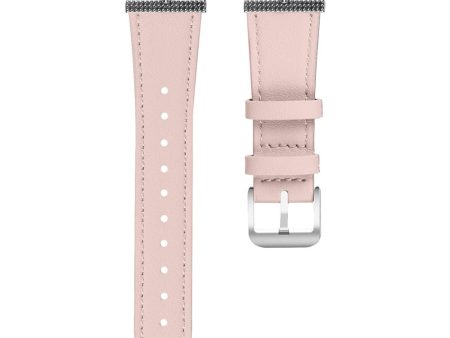 Huawei Watch GT 2 42mm Watch Band Genuine Cow Leather Flower Decor Adjustable Strap - Pink Fashion