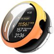 Google Pixel Watch 3 45mm Watch Case Hard Bump Resistant Cover with Tempered Glass Screen Film - Yellow+Orange Online