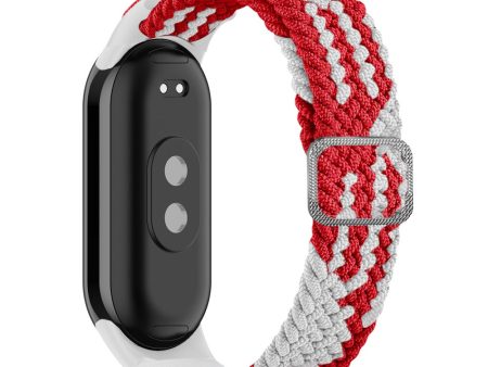 Xiaomi Smart Band 8 elastic nylon braid style strap - Red   White Online Sale