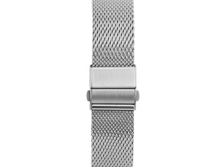 22mm Universal adjustable stainless steel watch strap - Silver For Sale