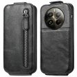 Vertical Realme 13 4G flip phone case with zipper - Black For Cheap