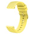 18mm Universal texture pattern silicone strap - Yellow For Cheap