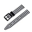 16mm Universal stripe printed silicone watch strap - Black   White Stripe For Discount