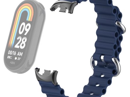 Xiaomi Smart Band 8 silicone strap with connector - Midnight Blue Online Sale