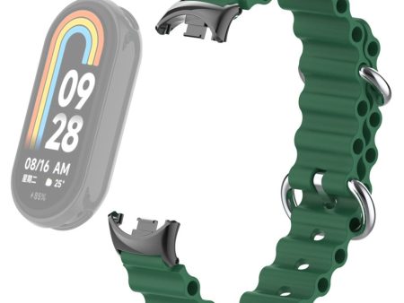 Xiaomi Smart Band 8 silicone strap with connector - Army Green Online