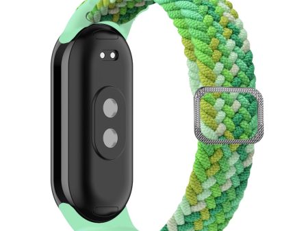 Xiaomi Smart Band 8 elastic nylon braid style strap - Colorful Green Online Sale