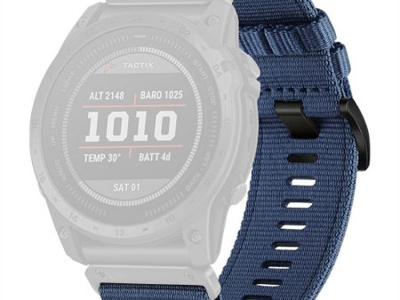 Watchband for Garmin Fenix 8 51mm   Enduro 3   Instinct 2X Universal 26mm Quick Release Nylon Canvas Watch Strap - Blue on Sale