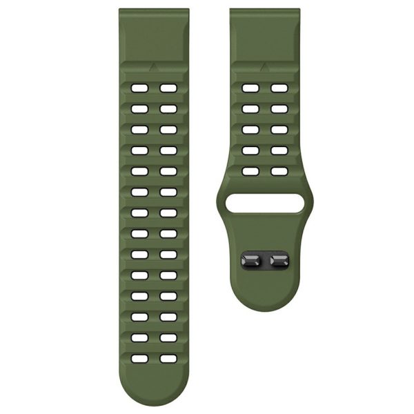 Garmin Fenix 8 47mm   Fenix E 47mm Silicone Watchband Quick Release Buckle Dual Color Watch Strap - Army Green+Black Online Hot Sale