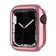 Apple Watch Series 9 8 7 45mm   6 5 4 SE (2023) SE (2022) SE 44mm   3 2 1 42mm Flexible Watch Cover Electroplated Hollow Frame - Rose Pink Hot on Sale