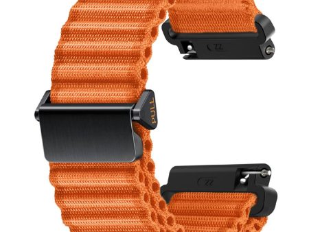 22mm Nylon Band for Huawei Watch 4   4 Pro   GT 4 46mm Wave Design Watch Strap - Orange Supply