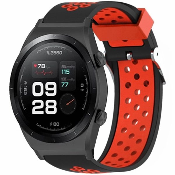 Xiaomi Watch H1 Soft Silicone Adjustable Watch Strap Breathable Watchband - Black+Red Online Sale