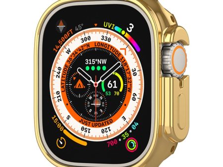 Apple Watch Ultra   Ultra 2 49mm Electroplating Flexible Watch Case Hollow Anti-Drop Frame - Gold Hot on Sale