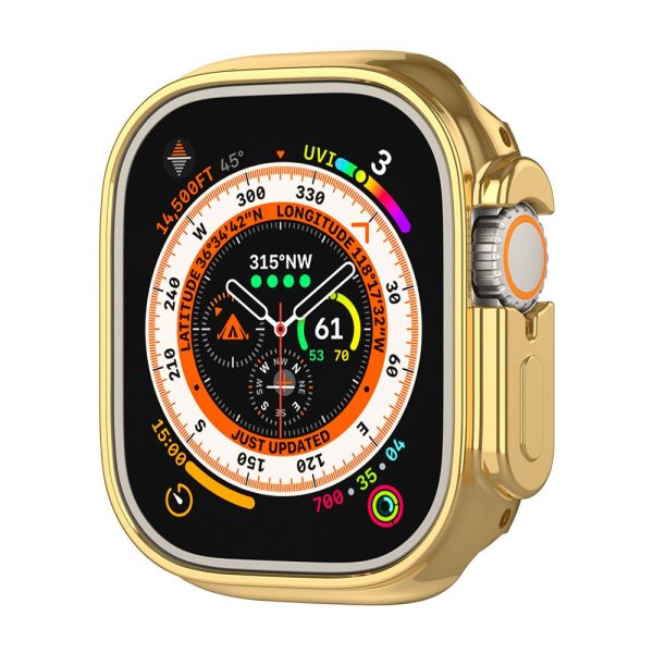 Apple Watch Ultra   Ultra 2 49mm Electroplating Flexible Watch Case Hollow Anti-Drop Frame - Gold Hot on Sale