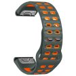 Garmin Fenix 8 51mm   Enduro 3   Enduro 2 Silicone Watchband Quick Release Buckle Dual Color Watch Strap - Charcoal Grey+Orange Online