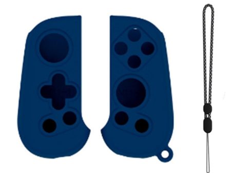 1 Pair Silicone Grip Case Cover for Backbone One Controller Protective Sleeve with Hand Strap - Blue Online Sale