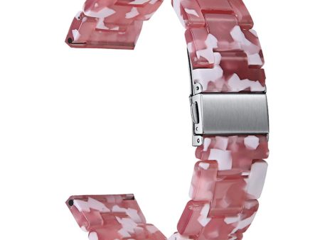 22mm fashionable 3 bead resin watch strap for Amazfit watch - Pink   White Cheap