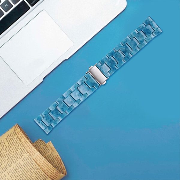 22mm fashionable 3 bead resin watch strap for Amazfit watch - Marble Blue Supply