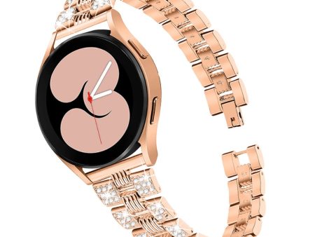 20mm rhinestone décor zinc alloy watch strap for Samsung watch - Rose Gold Online Hot Sale