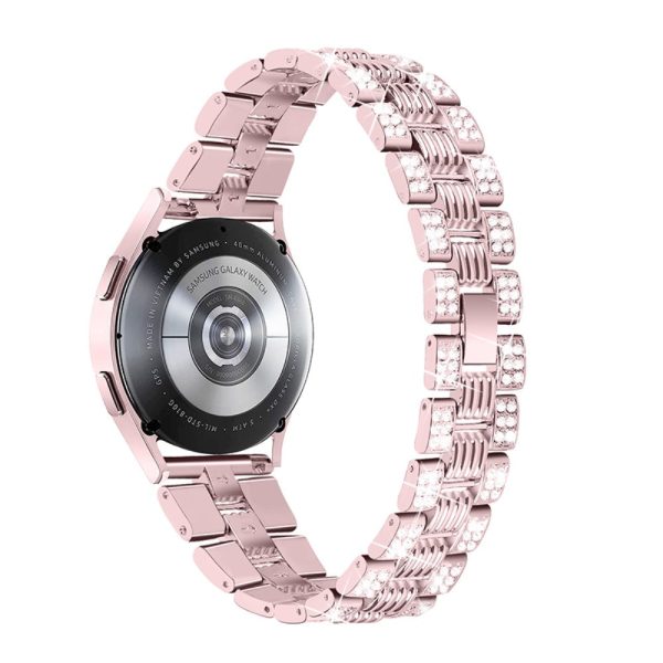 20mm rhinestone décor zinc alloy watch strap for Samsung watch - Rose Pink Supply