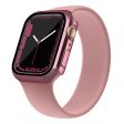 Apple Watch (45mm) electroplating cover with tempered glass - Pink Hot on Sale