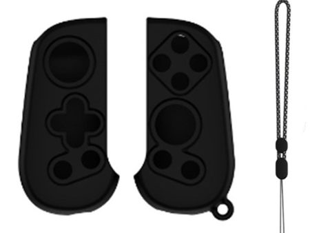 1 Pair Silicone Grip Case Cover for Backbone One Controller Protective Sleeve with Hand Strap - Black on Sale