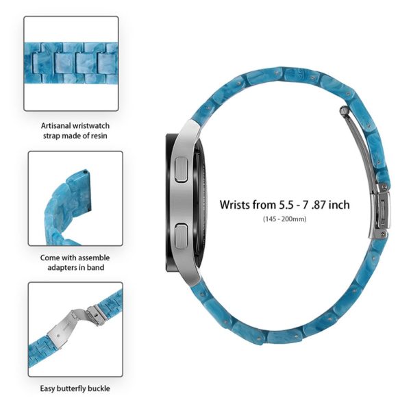 22mm fashionable 3 bead resin watch strap for Amazfit watch - Marble Blue Supply