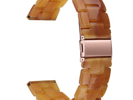 22mm fashionable 3 bead resin watch strap for Amazfit watch - Caramel Color For Discount