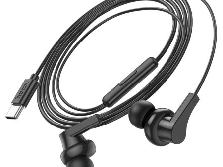 M114 Type-C Jia universal digital earphones with microphone - black Online Hot Sale