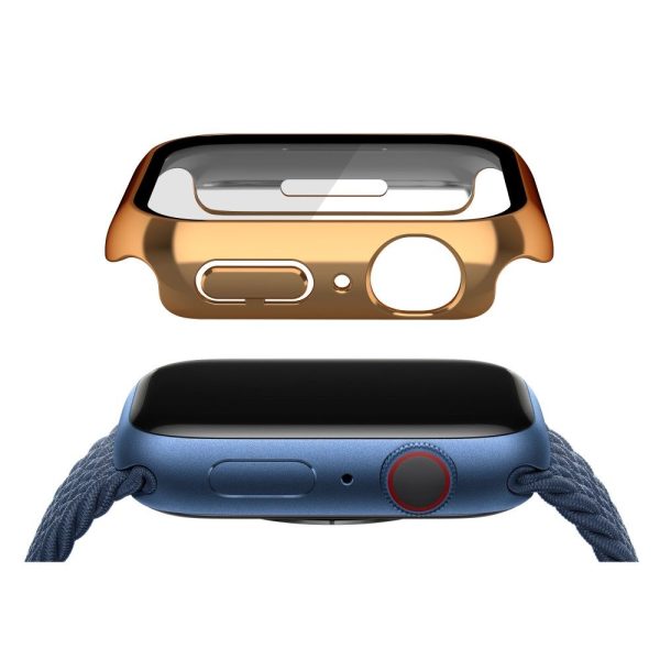 Apple Watch (45mm) electroplating cover with tempered glass - Rose Gold Hot on Sale