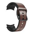 20mm Universal silicone + genuine leather watch strap - Dark Brown Sale