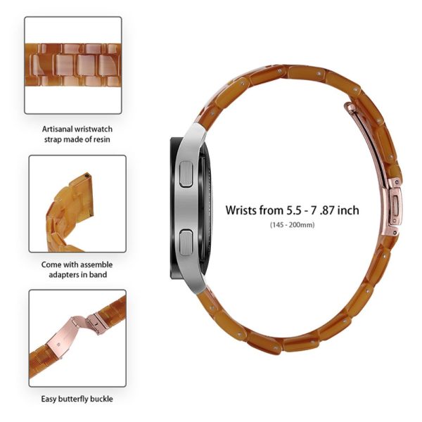 22mm fashionable 3 bead resin watch strap for Amazfit watch - Caramel Color For Discount