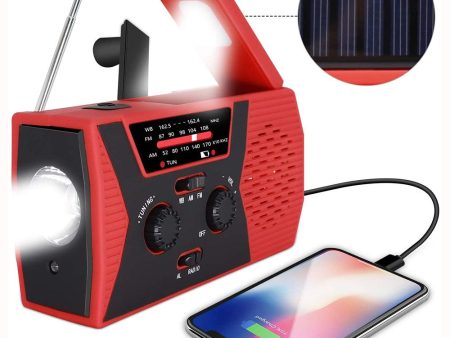 Solar Powered AM FM Emergency Radio with Hand Crank Fashion