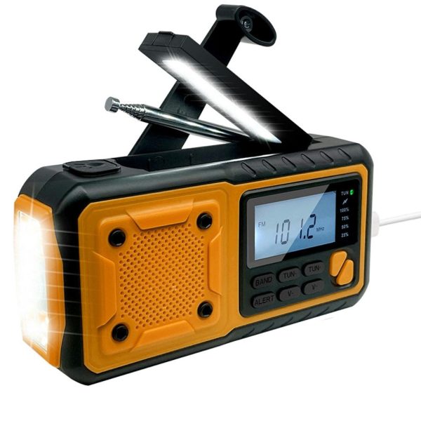 Outdoor Solar Power Hand Crank AM FM Radio Flashlight 4000mAh Power Bank Online Hot Sale