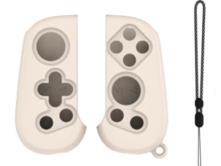 1 Pair Silicone Grip Case Cover for Backbone One Controller Protective Sleeve with Hand Strap - Beige Fashion