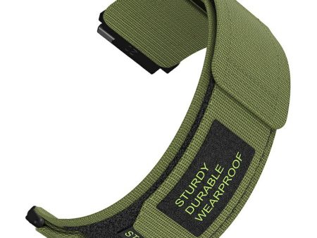 20mm Nylon Watch Band for Samsung Galaxy Watch FE 40mm   Watch7 44mm   40mm Loop Fastener Strap - Army Green For Cheap