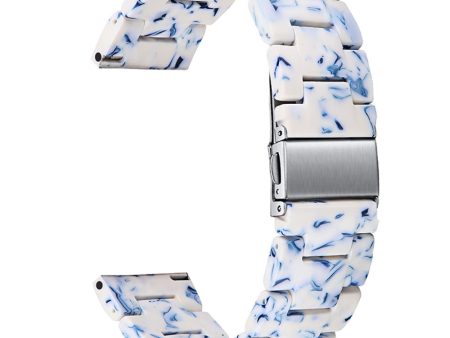 22mm resin stylish watch strap for Fossil watch - Blue   White Cheap