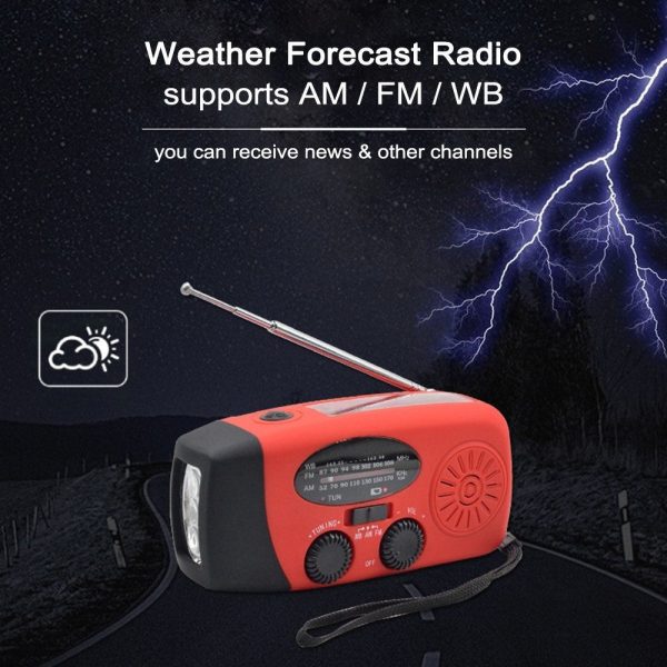 Hand-cranked Solar Portable Emergency Radio with Flashlight Hot on Sale