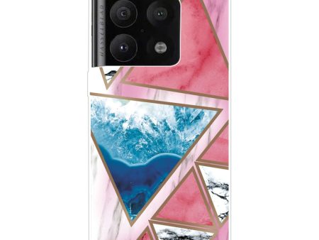 Marble OnePlus 10 Pro case - White   Blue   Rose Triangle For Sale