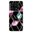 Marble OnePlus 10 Pro case - Tile of Black   Cyan   Rose For Discount