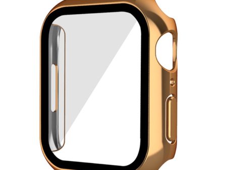 Apple Watch (45mm) electroplating cover with tempered glass - Rose Gold Hot on Sale