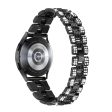 20mm rhinestone décor zinc alloy watch strap for Samsung watch - Black For Sale