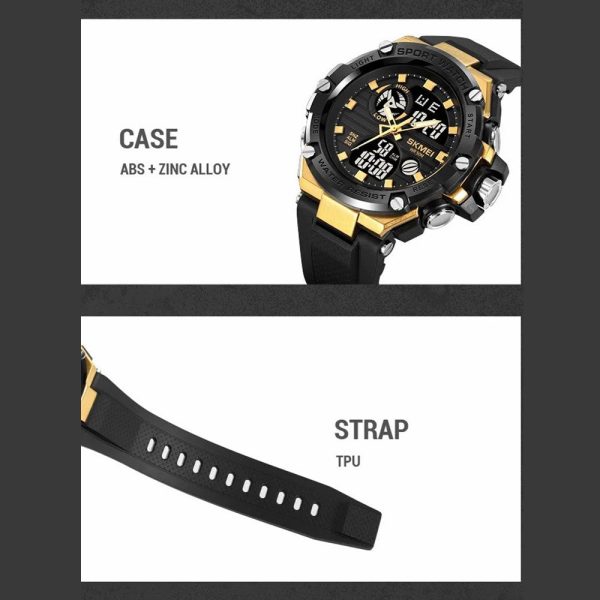 SKMEI 2119 Business - Casual - Outdoor - Sport Watch - Black+Gold Supply